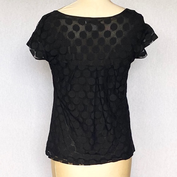 KENNETH COLE Black Polka Dot Top - Picture 2 of 8